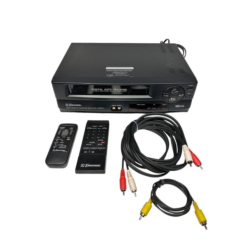 Emerson VCPR205 VHS VCR Player Black Excellent Condition With Remotes Cables